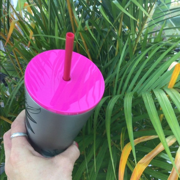 Starbucks Holiday Holly Cold Cup Brushed Silver Stainless Steel Tumbler 24oz New - Picture 9 of 14